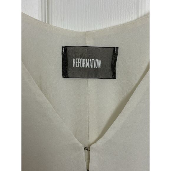 Reformation White Cropped Long Sleeve Top Size XS Boho Sheer Peasant Renfest - Picture 2 of 10